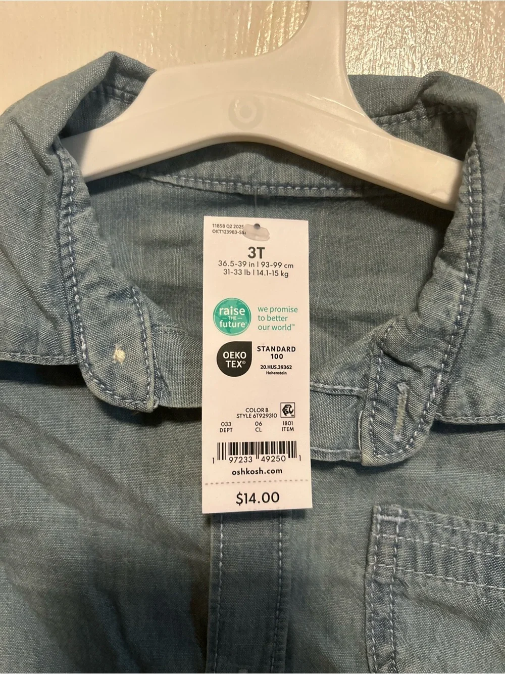 OshKosh B'gosh Blue Denim-Style Button Down Shirt